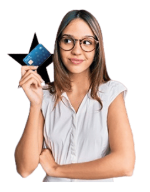 lady with card